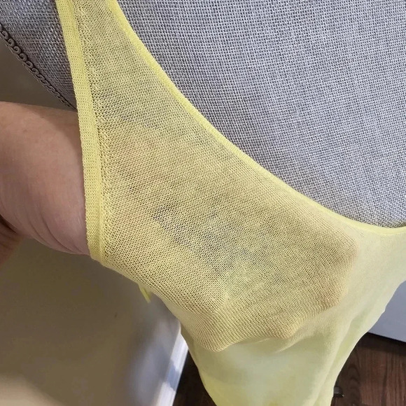 ZARA The Knitwear Cover up Yellow Knit 100% Cotton Tunic Dress Shirt size L - Picture 2 of 5